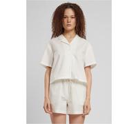 Urban Classics Damenbluse Ladies Seersucker Shirt – Weite Kurzarmbluse – Weiß XS