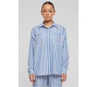Urban Classics Damen TB6846-Ladies Striped Relaxed Shirt Hemd, White/Blue, L
