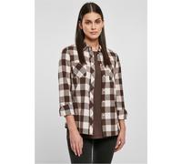 Urban Classics Damen Hemd Ladies Turnup Checked Flanell Shirt Pink/Brown-S