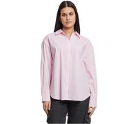 Klassische Bluse URBAN CLASSICS "Urban Classics Ladies Oversized Striped Blouse", Damen, Gr. S, softpink, weiß, 69% Baumwolle, 29% Polyester, 2% Elasthan, Blusen (27026117-S) softpink, weiß
