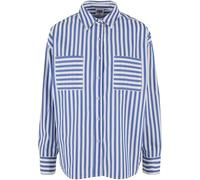Urban Classics Damen TB6846-Ladies Striped Relaxed Shirt Hemd, White/Blue, S