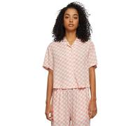 Urban Classics Damen Hemdbluse Ladies Viscose Resort Shirt, Kurzarm Bluse für Frauen, Loose Fit, Lemonadepinkcheck, 4XL