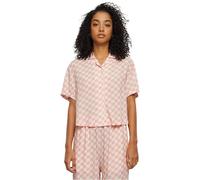 Urban Classics Damen Bluse Ladies Viscose Resort Shirt, Kurzarm Bluse für Frauen, Loose Fit, lemonadepinkcheck, XS