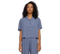 Urban Classics Damen Bluse Ladies Viscose Resort Shirt, Kurzarm Bluse für Frauen, Loose Fit, vintagebluepinstripe, XS