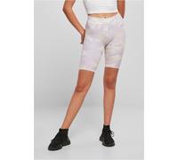 Stoffhose URBAN CLASSICS "Urban Classics Damen Ladies High Waist Camo Tech Cycle Shorts", Damen, Gr. XS, US-Größen, lilacamo, 77% Polyester, 23% Elasthan, slim fit, Hosen Stoffhose (30184356-XS) lilac
