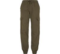 Urban Classics Cargohose Damen High Waist, Cargotaschen, Baumwolle mit Stretch, Grün M (US-Größen)