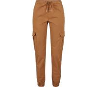 Urban Classics Damen High Waist Cargo Jogging Pants - Jogginghose im Regular Fit mit hohem Bund, Cargotaschen mit Knopfverschluss, Baumwolle mit Stretch für Streetwear und Freizeit,Toffee,4XL