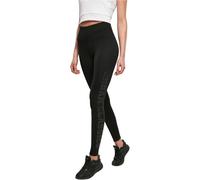Urban Classics Damen High Waist Leggings – mit tonalem Logo-Schriftzug – Schwarz XS