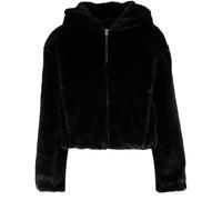 Urban Classics - Jacke Damen mit Reißverschluss und Kunstpelz - Plüsch, 100% Polyester - Schwarz XL