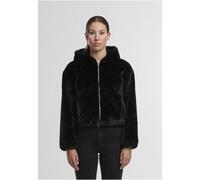 Urban Classics - Ladies Full Zip Faux Fur Black - Jacke - Schwarz - L - 100% Polyester,Plüsch Schwarz L