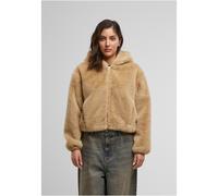 Urban Classics Ladies Full Zip Faux Fur Hoodie wetsand, S
