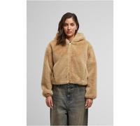 Urban Classics Damen Ladies Full Zip Faux Fur Hoodie TB7934 Wetsand-XS