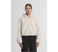 Urban Classics Damen-Hoodie aus Kunstfell mit durchgehendem Reißverschluss, whitesand, M