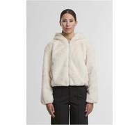Sweatjacke URBAN CLASSICS "Urban Classics Ladies Full Zip Faux Fur Hoodie", Damen, Gr. XS, sandweiß, 100% Polyester, unifarben, Sweatjacken Sweatjacke (44484750-XS) sandweiß