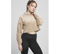 Urban Classics Damen Hoodie Ladies Cropped Velvet Oversized Hoody Softtaupe-XL