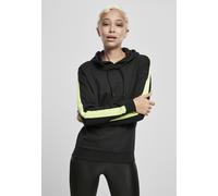 Urban Classics Damen Hoodie Ladies Neon Shoulder Stripe Hoody Black/Electriclime-XS