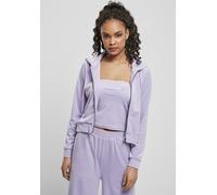 Urban Classics Damen Hoodie Ladies Short Velvet Zip Hoody Lavender-M