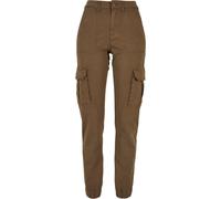 Urban Classics Damen Cargo-Hose Baumwoll-Twill Olive Größe 34