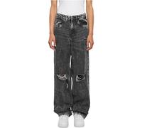 Urban Classics Damen TB6155-Ladies Distressed 90's Wide Leg Denim Pants Hose, Black Charcoal Washed, 28