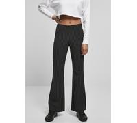 Urban Classics Damen Hose Ladies Flared Pin Stripe Pants Black/White