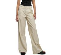 Jerseyhose URBAN CLASSICS "Damen Ladies High Linen Mixed Wide Leg Pants" Gr. 32, Normalgrößen, beige (softseagrass) Damen Hosen Jerseyhosen (18112865-32)