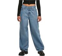 Bequeme Jeans URBAN CLASSICS "Urban Classics Damen Ladies High Waist 90´S Wide Leg Denim Pants" Gr. 27, Normalgrößen, blau (midstone washed) Damen Jeans (83510652-27)