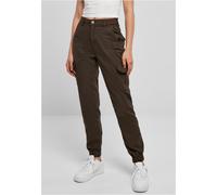 Urban Classics Ladies High Waist Cargo Pants in Gr. 31 in Braun