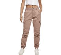 Urban Classics Damen Cargohose mit hoher Taille – Rosa – Gr. 33