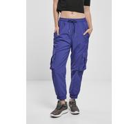 Urban Classics Damen Hose Ladies High Waist Crinkle Nylon Cargo Pants Bluepurple-S