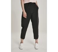 Stoffhose URBAN CLASSICS "Urban Classics Damen Ladies High Waist Cropped Pants", Damen, Gr. S, US-Größen, schwarz, 75% Viskose, 22% Polyamid, 3% Elasthan, unifarben, relaxed fit, Hosen Stoffhose (5699