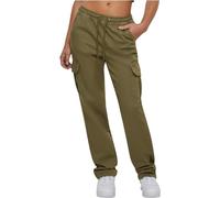 Urban Classics Damen TB6158-Ladies High Waist Twill Cargo Pants Hose, tiniolive, L