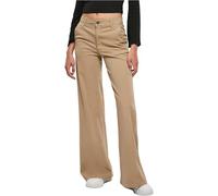 Urban Classics Ladies High Waist Wide Leg Chino Pants in Gr. 32 in Beige