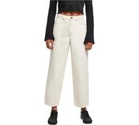 Urban Classics Damen Hose Ladies High Waist Wide Leg Cropped Denim Pants whitesand 34