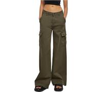 Urban Classics Damen Cargohose High Waist Wide Leg Twill Olive Gr. W34