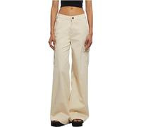 Urban Classics Damen Hose Ladies High Waist Wide Leg Twill Cargo Pants whitesand 33