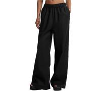 Urban Classics Damen TB6850-Ladies Linen Mixed Wide Pants Hose, Black, S