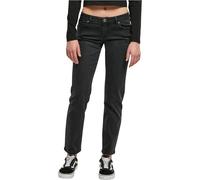 Urban Classics Damen Jeans Ladies Low Waist Straight Denim Pants Black Washed-27