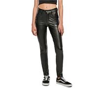 Urban Classics Damen Hose Ladies Mid Waist Synthetic Leather Pants Black 30