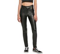 Urban Classics Ladies Mid Waist Synthetic Leather Pants in Gr. 31 in Schwarz