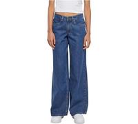 Urban Classics Damen Hose Ladies Mid Waist Wide Denim mid Indigo Washed 28