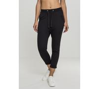 Urban Classics Ladies Open Edge Terry Turn Up Pants in Gr. S in Schwarz