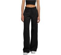Urban Classics Damen Hose Straight Leg Workwear Chino Schwarz/Rot Größe 36