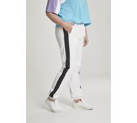 Stoffhose URBAN CLASSICS "Urban Classics Damen Ladies Striped Crinkle Pants" Gr. XL, US-Größen, weiß (white, black) Damen Hosen (37407736-XL) white, black