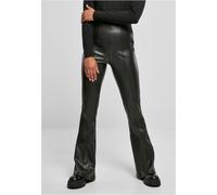 Urban Classics Damen Ladies Synthetic Leather Flared Pants, Schwarz, XL EU
