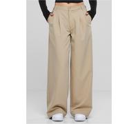 Urban Classics Damenhose TB6103 – Ultra Wide Pleat-Front Pants, wetsand, Größe 26