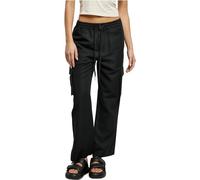 Urban Classics Ladies Vicose Straight Leg Cargo Pants Black Größe: M | Cargohosen Outlet | Damen | Schwarz