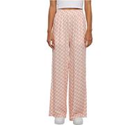 Urban Classics Damen Hose Ladies Viscose Resort Pants, weite Resort Hose für Frauen, Extra Lang, lemonadepinkcheck, L