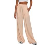 Stoffhose URBAN CLASSICS "Urban Classics Damen Ladies Wide Leg Viscose Pants", Damen, Gr. XXL, US-Größen, softapricot, 100% Viskose, unifarben, loose fit, Hosen Stoffhose (49542441-XXL) softapricot