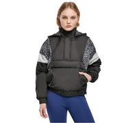 Urban Classics Women's TB3063-Ladies AOP Mixed Pull Over Jacket Jacke, black/snowleo/lightasphalt, 4XL