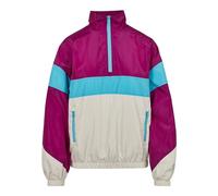 Urban Classics Damen Jacke Ladies 3-Tone Stand Up Collar Pull Over Jacket, Mehrfarbig (Viola/Wht/Aqua 01726), X-Large (Herstellergröße: XL)